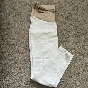Isabel Maternity Crossover Panel White Jeans